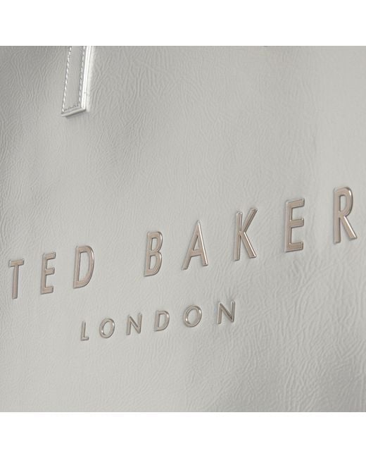Ted Baker Gray Crinkle Icon Tote Bag