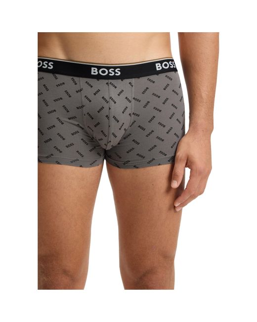 Boss Gray Bodywear 3-Pack Boxer Shorts With Logo Detail for men