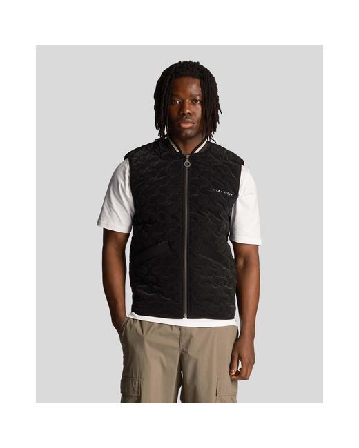 Lyle & Scott Black Quilted Gilet for men