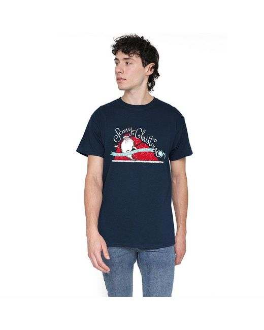 Disney Blue Nightmare Before Christmas Scary Christmas T-Shirt for men