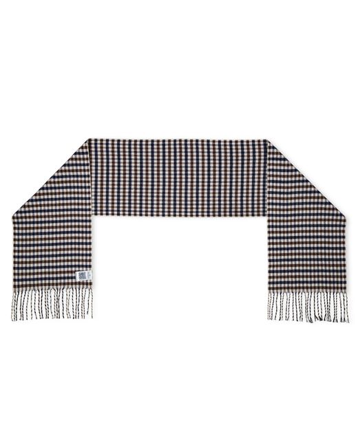 Aquascutum Blue Check Knit Scarf for men