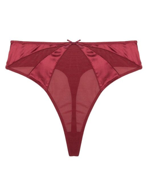 Playful Promises Red Etta Mesh & Satin High Waist Thong