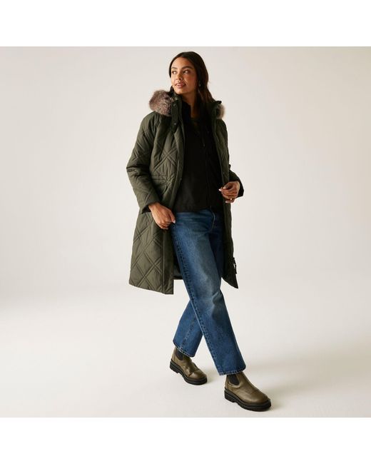Regatta Green Freyla Water Resistant Insulated Quilted Jacket