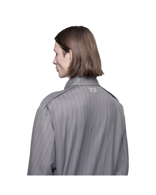 Y-3 Gray Full Zip Stripe Harrington Jacket for men