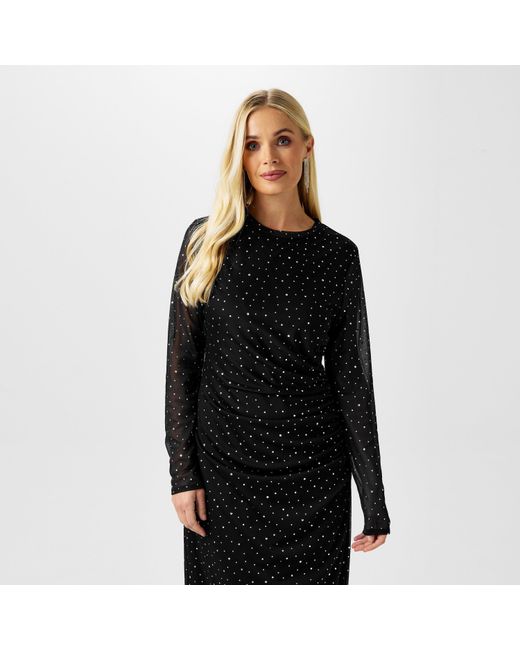 Biba Black Sequin Mesh Dress