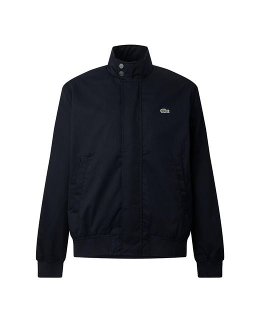 Lacoste Blue Twill Cotton Long Sleeve Harrington Jacket for men