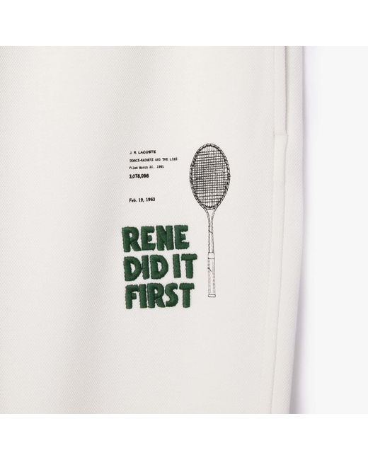 Lacoste White Relaxed-Fit Piqué Sweatpants for men