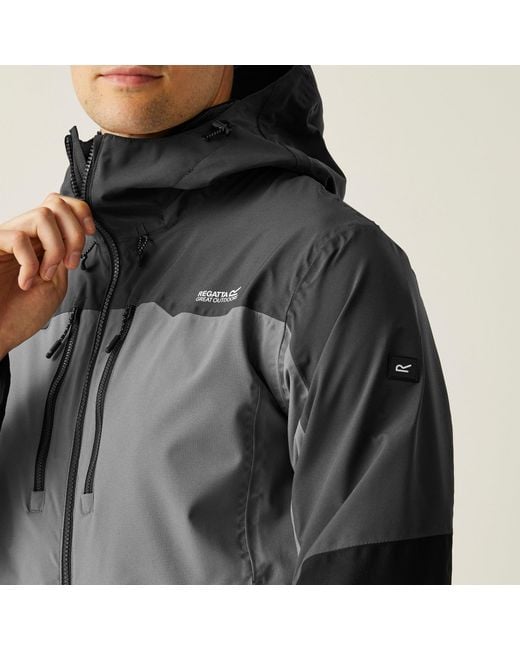 Regatta Black Maland Waterproof Hooded Jacket for men