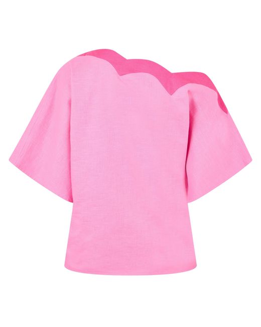 Never Fully Dressed Pink Scallop Tilly Top