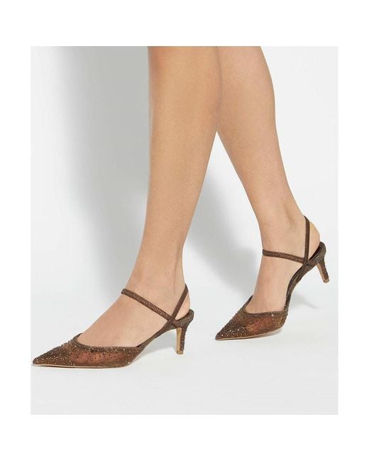 Dune Brown Charismatic Medium Heel Stiletto Court Shoes