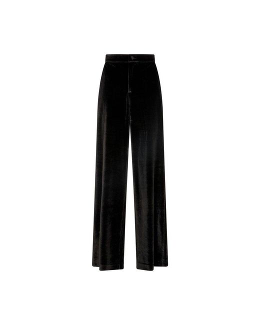 Lily and Lionel Black Valerie Straight Leg Velvet Trouser