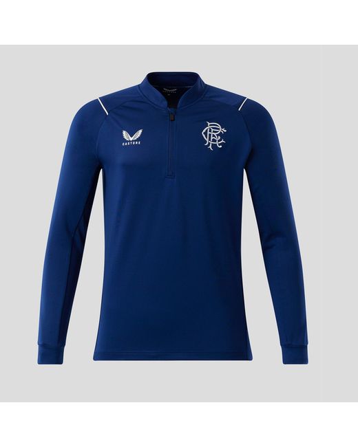 Castore Blue Rangers Quarter-Zip Fleece for men