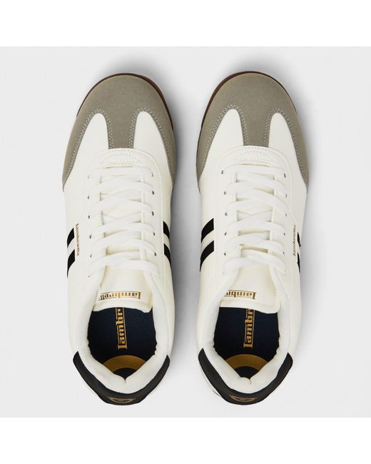 Lambretta White Tackle Court Trainers for men