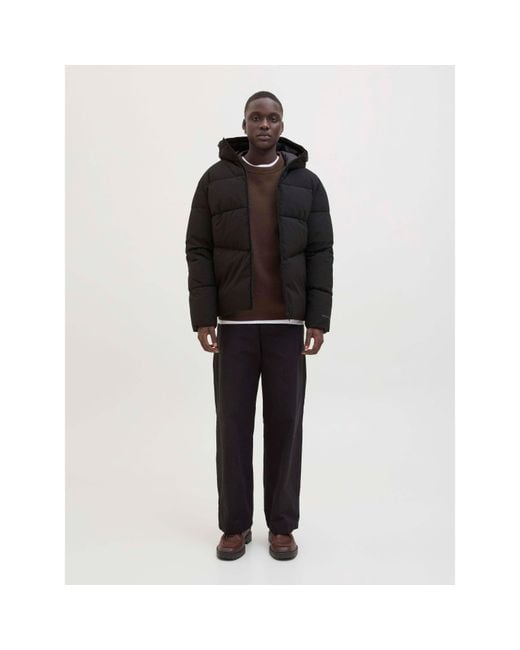 Jack & Jones Black Global Jacket Short Puffer Jacket Plus for men