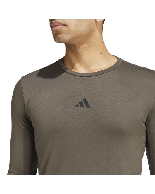 Adidas Green Workout Long-Sleeve Top for men