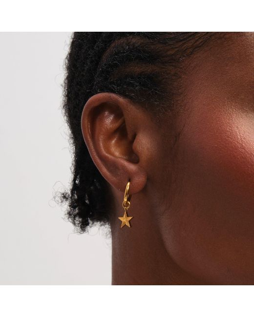 Jon Richard Metallic Plated Waterproof Star Huggie Earrings