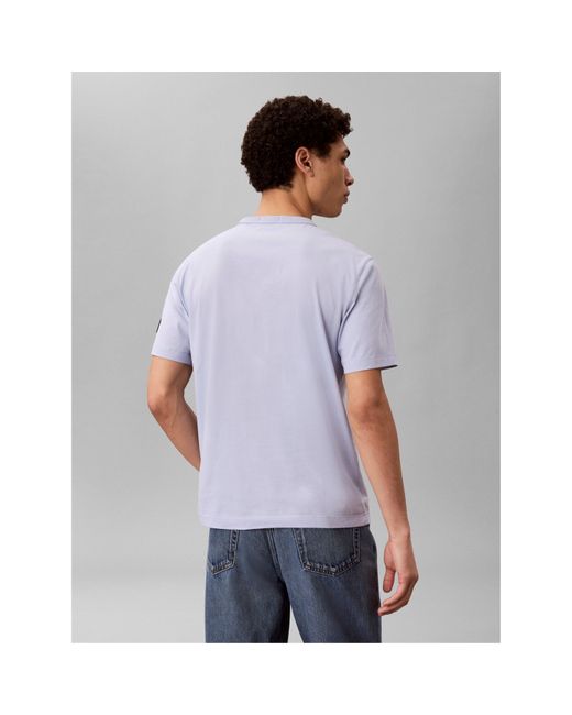 Calvin Klein Blue Monogram Badge T-Shirt for men