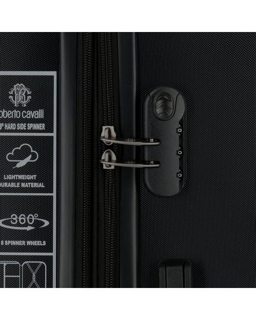 Roberto Cavalli Black Classic Logo Hard Suitcases