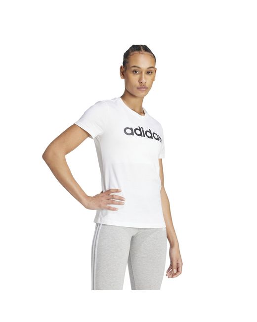 Adidas White Essentials Logo T-Shirt