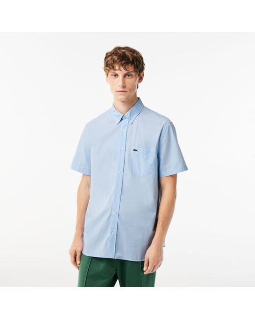 Lacoste Blue Short Sleeve Plain Shirt for men
