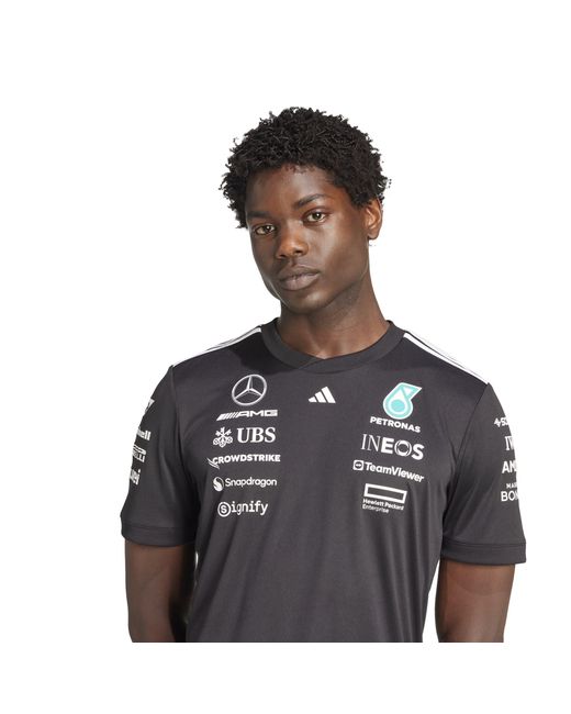 Adidas Black Mercedes Amg Petronas Formula One Team Driver Shirt for men