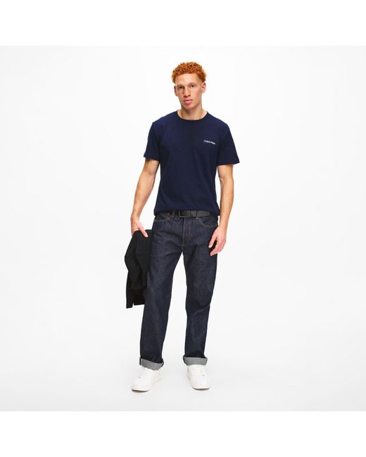 Calvin Klein Blue Core Logo T Shirt for men
