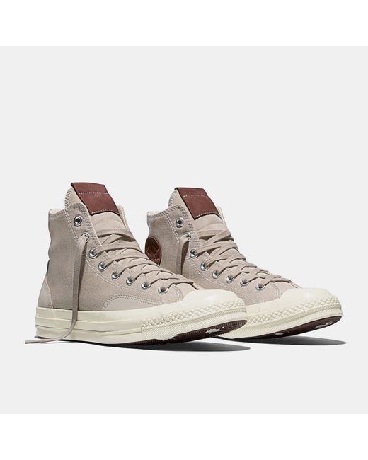 Converse Gray Chuck 70 Canvas And Suede High-Top Trainers