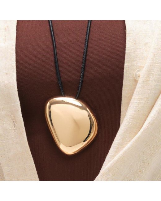 Mood Metallic Plated Statement Polished Cord Necklace