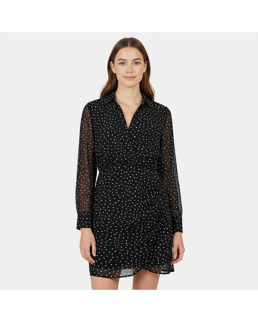 Jack Wills Black Draped Shirt Dress