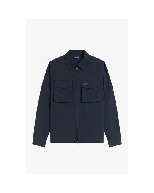 Fred Perry Blue Overshirt for men