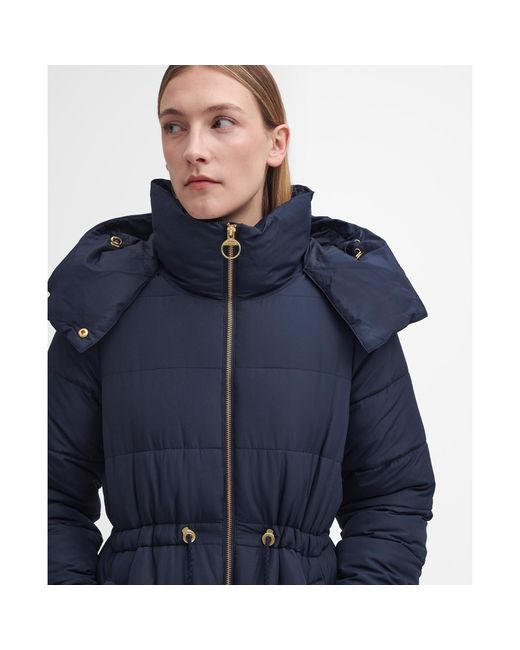 Barbour Blue Mannue Longline Quilted Jacket