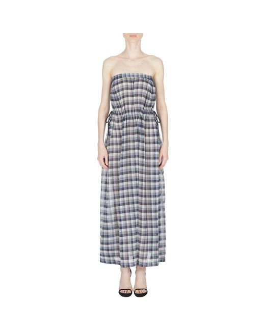 Emporio Armani Multicolor Check Print Maxi Dress