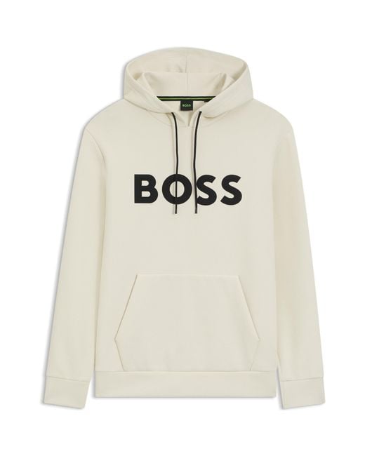 Boss White Long Sleeve Hoodie for men