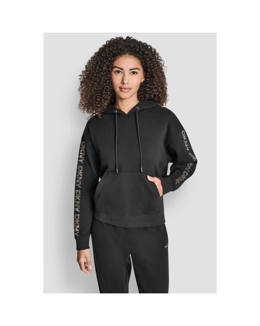 DKNY Black Sport Pull Over Hoodie
