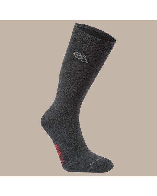 Craghoppers Black Nosilife Wool Lightweight Travel Socks