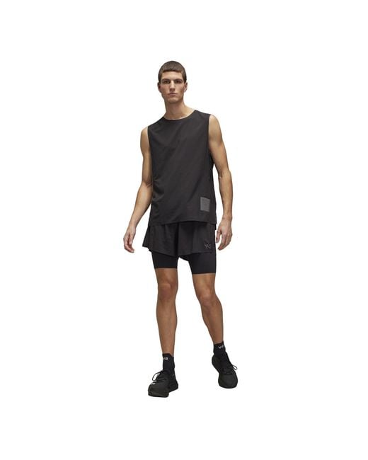 Y-3 Black Running Shorts + Tights for men