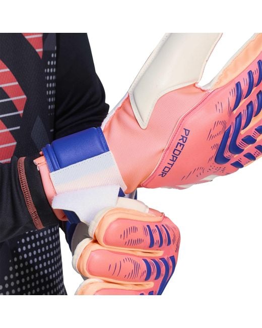 Adidas Blue Predator Match Fingersave Goalkeeper Gloves Adults