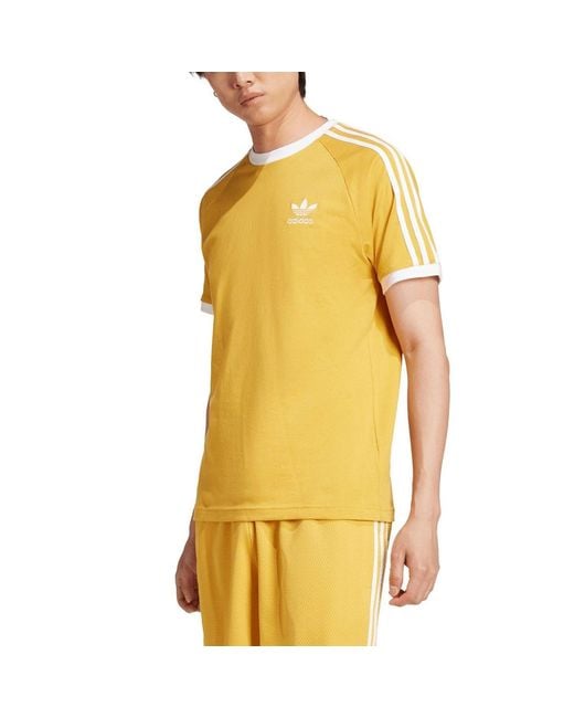 Adidas Originals Yellow Adicolor Classics 3-Stripes T-Shirt for men