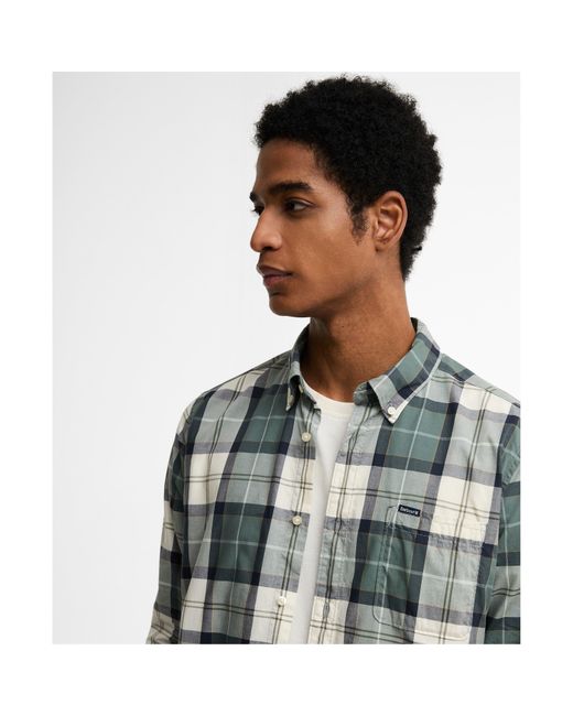 Barbour Gray Long Sleeve Patterned Shirt for men