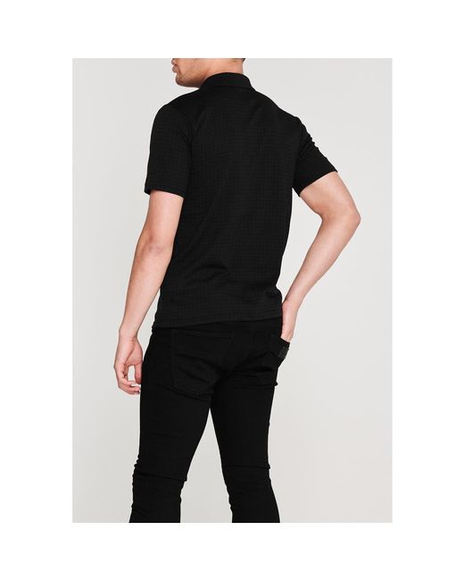 Slazenger 1881 Black Check Golf Polo for men