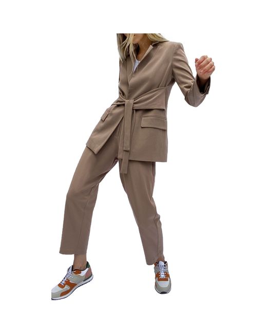 French Connection Brown Rosanna Cupro Pleat Front Trousers