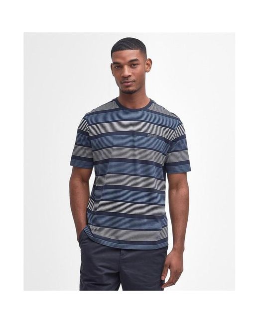 Barbour Blue Putney Striped T-shirt for men