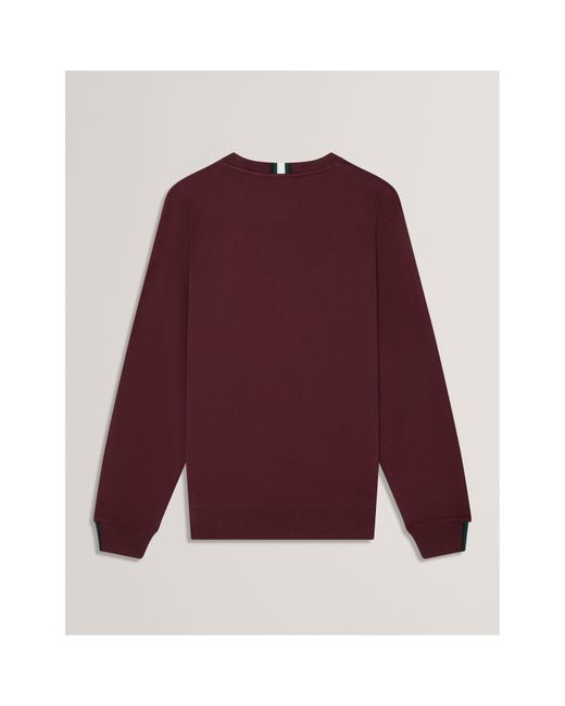 Ted Baker Purple Long-Sleeve Crew Tracksuit Top for men