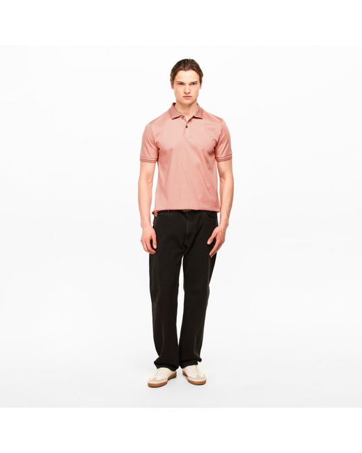 Boss Pink Short Sleeve Polo Shirt for men