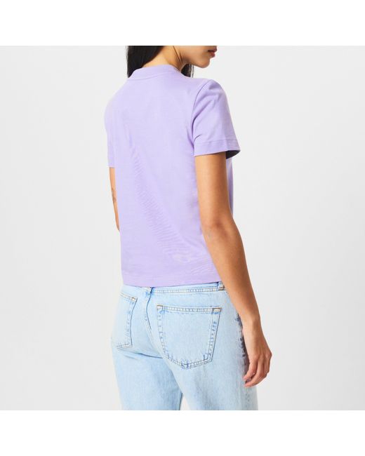Calvin Klein Purple Short Sleeve Flocked Logo Cotton T-Shirt