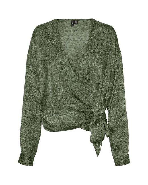 Vero Moda Green Vm Snakey Wrap Top Ld99