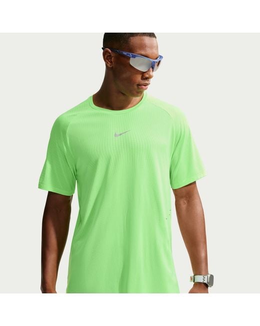 Nike Green Stride Short Sleeve Running T-Shirt for men