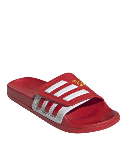 Adidas Red Adults Adilette Tnd Cloudfoam Quick-Drying Pool Sliders