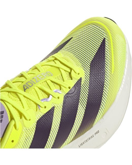 Adidas Yellow Adizero Boston 13 Road Running Shoes for men
