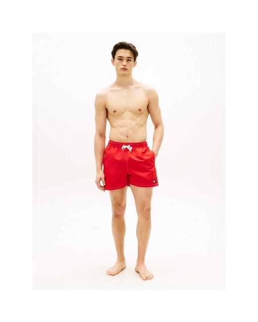 Tommy Hilfiger Red Tj Medium Drawstring Swim Shorts for men